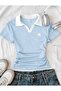 Soul Colorful Polo Collar Embroidered Gathered Blouse - 4