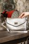 Silver Skin/Leather Women's Detailed Evening Dress Wedding Invitation Clutch Bag