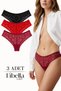 New Season Premium Full Lace Brazilian Panties Black Red Burgundy 3-Piece Package