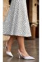Women's Polka Dot Shoes Offering Both Elegance and Comfort, Featuring Pointed Toes and a Widening Elastic Band, Comfortable Heels. - 3