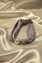 Women's Patterned Scarf Necklace with Pearls and Magnets, Stylish Neck Accessory (45 cm)
