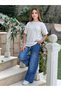 Girl's Stone Detailed T-Shirt and Jean Pants Two-Piece Set - Summer Combination 100% Cotton
