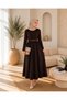 Bitter Brown Self-Waisted Bottom Poplin Fabric Hijab Dress