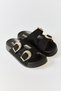 Comfortable Sole Double Buckle Open Front Slippers Black - 2