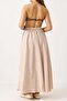 Women's Long Skirt with Side Zipper Pockets Beige - 6