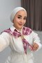 Plaid Baby Collar Scarf Detailed Waist-Tie Tunic Shirt Ecru - 2