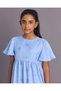 Senior Girls Blue Embroidered Dress - 2
