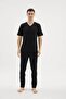 Kly 26407 Men's 100% Cotton V-Neck Half-Sleeved Plus Size Pajama Set - 6