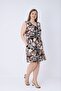 Mooda Women's Black Polka Dot V-Neck Dress with Pockets 95% Viscose 5% Lycra Plus Size