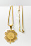 Gold Color Ayetel Kürsi & Ottoman Emblem Clover Design Thick Doc Stainless Steel Necklace - 7