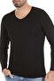 Modal V-Neck Long Sleeve Men's T-Shirt Black