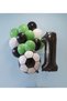 Football Concept Birthday Balloon Set - Fan Bouquet with Black Foil Number Balloons