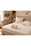 100% Cotton Muslin Elastic Sheet Set Natural Ecru Color 120X200 cm with 1 Muslin Pillowcase - 3
