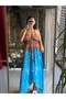 Santorini Sunset Silk Dress with Back Detail - 3
