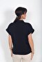 Women's Hakim V-Neck Off-Shoulder Crepe Satin Blouse - 4