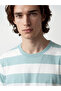 Esvab • Modern & Distinctive Zero Roba Collar Striped Men's Combed Cotton T-Shirt - 3