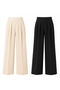 Women's Comfortable Cut Elastic Palazzo Trousers Double Set (Black, Beige)