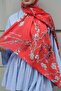 Vangogh Premium Cotton Shawl-Red - 2