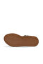Khaki Leather Women's Wedge Heeled Sandals - 6