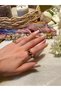 Gold Burgundy Zircon Stone Vintage Adjustable Non-Tarnish Ring - 2