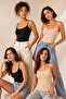 Women's 95% Cotton String Strap & Flexible 4-Piece Basic Undershirt