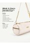 Wrinkled Textured Cream Shk327 Cylinder Bag, Wallet with Charms, Zipper, Women's Hand, Arm and Shoulder Bag - 6