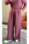 6490 - Stylish Comfortable Knitted Modal Fabric Casual Zipper Shirt Collar Women's Set - 8