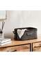 Dorian Bamboo Rectangular Basket With Fabric Liner 32x22x14cm-natural/black