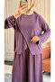 6582 - Stylish Comfortable Casual Modal Asymmetrical Tunic Trousers Women's Set - 5