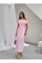 Premium Boat Neck Drape Detailed Midi Dress - 4