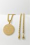 Gold Color Ayetel Kürsi & Nazar Verse Written Prayer Necklace with Twisted Chain in Stainless Steel - 8
