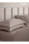 100% Cotton King Flat Bedsheet with 2 Pillow covers - 300Tc Urban Grid - Mocha - 6