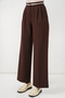 Women's Wide Leg Fabric Trousers 1519 - Brown - 4