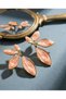 Leaf-Shaped Shiny Surface Earrings – Stylish Design Women's Earrings with Black and Powder Pink Color Options - 2