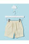 Infant Boys Cream Jacquard Shorts