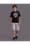 Senior Boys Black Lion Face Print T-Shirt - 5