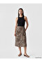 Brown Tie-Up Leopard Print Wrap Skirt - 7