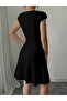 Women's Short Sleeve Square Collar Short Imported Crepe Dress - 6