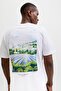 Men's Graphic Printed Crew Neck T-Shirt White Bright White Jprblajames 12307932 - 3