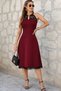 New Season Women's Off-The-Shoulder Lace Midi Viscose Dress with Ring Accessory Detail - 3