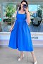 Square Collar Tencel Muslin Fabric Dress 6Y308