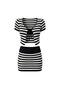 New Season Striped Tie Detail Blouse Waist Folded Skirt Double Knitwear Set 52148014 - 5