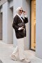 Double Pocket Openwork Spanish Sleeve Knitwear Cardigan - Dark Brown - 4