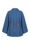 Bouquet Fabric Belted Winter Poncho 2233-01 Indigo - 7