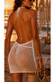 Women's Open Back Detailed Knitwear Beach Dress with Open Back Detail Ecru - 4