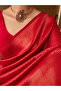 Red Banarasi Jacquard Saree with Temple Border - MAF3007 | Red