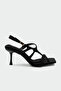 Know Stone Detailed Women's Black Heeled Shoes