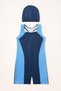 Girl's Swimsuit Set with Shorts, Swimmer Model, Two-Piece Set with Bonnet - 3