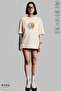Unisex Crew Neck Sun Moon Printed Cotton Oversize Short Sleeve T-Shirt - 6