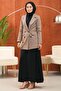 Mink Double-Breasted Collared Belted Lined Jacket - 3